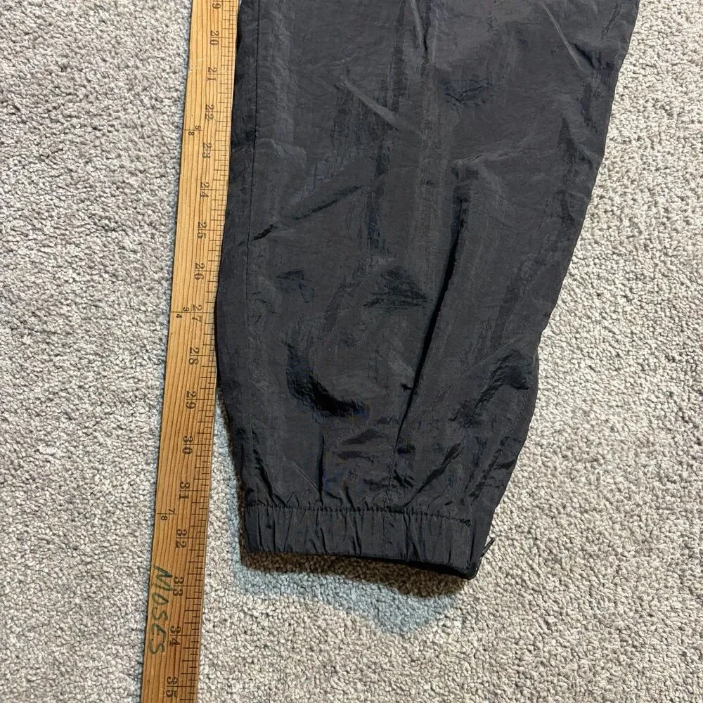 Nike Vintage Track Pants Mens M Black Nylon Windbreaker Joggers Zip Ankle 90's
